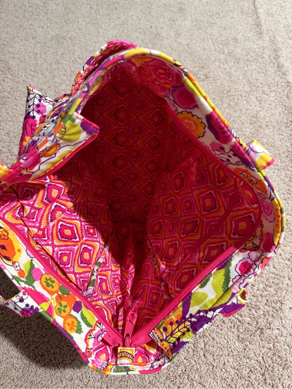 Vera Bradley Floral Quilted Tote Bag in Pink & Multicolor - Picture 8 of 9
